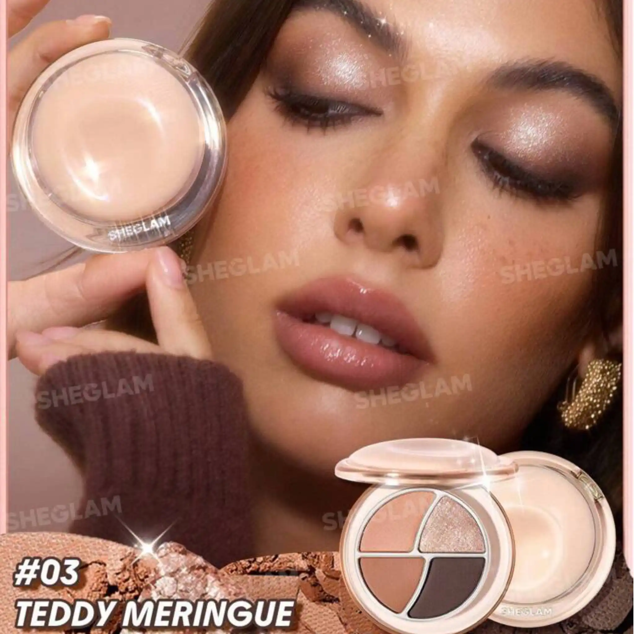 پالت سایه 4 رنگ شیگلم رنگ Teddy Meringue